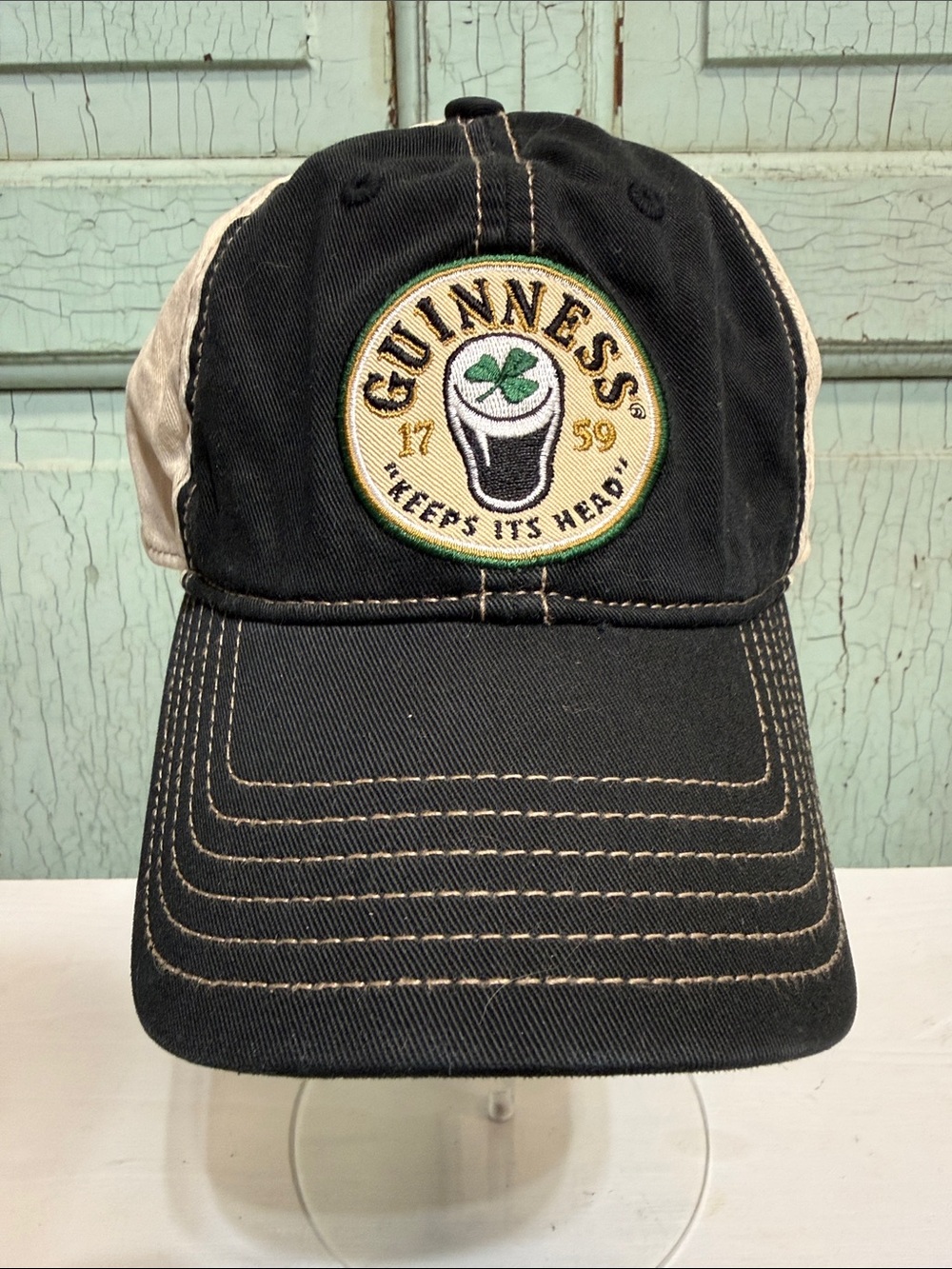 Guinness Black and Cream Two-Tone Embroidered Logo Cap